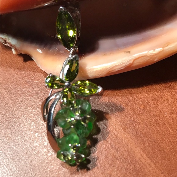 New Genuine Unique Marcasite Peridot Citrine Murano 925 Silver Ring/Earrings - Picture 6 of 6